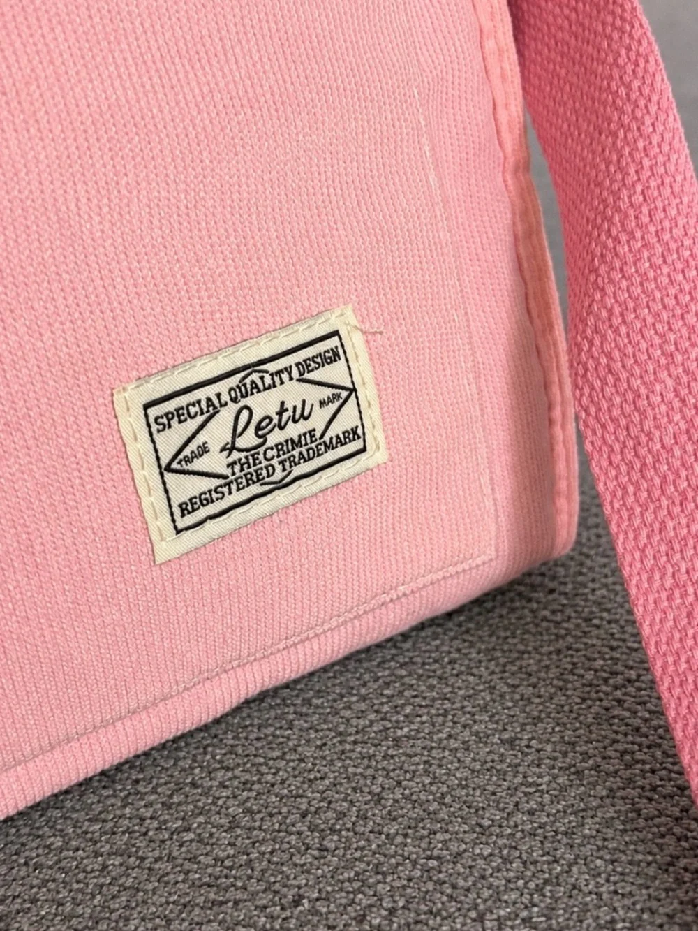 Letu Pink Canvas Tote with Adjustable Strap